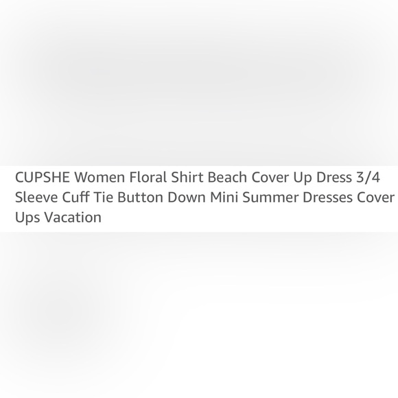 CUPSHE Women Large Floral Shirt Beach Cover Up 3/4 Sleeve Cuff Tie Button Down - Picture 4 of 4